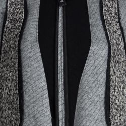 Pre Owned Just Cavalli Grey Textured Panel Zip Detail Sleeveless Vest M