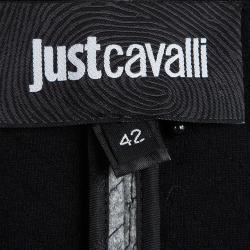 Pre Owned Just Cavalli Grey Textured Panel Zip Detail Sleeveless Vest M