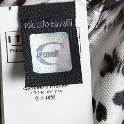 Pre Owned Just Cavalli Black Scoop Front Cropped Jacket M