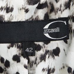 Pre Owned Just Cavalli Black Scoop Front Cropped Jacket M