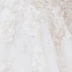 Justin Alexander Ivory Sleeveless Embellished Tulle Wedding Gown M