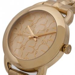 Pre Owned Karl Lagerfeld Champagne Gold-Plated Stainless Steel KL2204 Women's Wristwatch 40MM