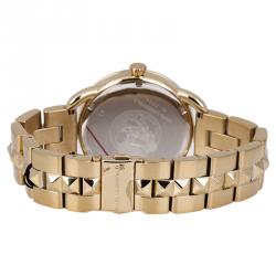 Pre Owned Karl Lagerfeld Champagne Gold-Plated Stainless Steel KL2204 Women's Wristwatch 40MM