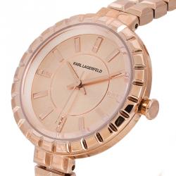  Karl Lagerfeld Rose Gold-Plated Stainless Steel KL3603 Women's Wristwatch 34MM