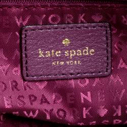 Pre Owned Kate Spade Red Plum Leather Small Astor Court Loden Top Handle Bag