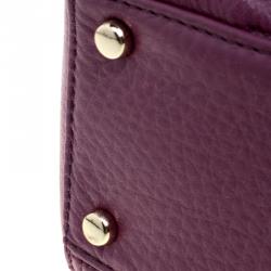 Pre Owned Kate Spade Red Plum Leather Small Astor Court Loden Top Handle Bag