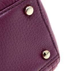 Pre Owned Kate Spade Red Plum Leather Small Astor Court Loden Top Handle Bag