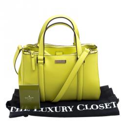 Pre Owned Kate Spade Yellow Leather Small Newberry Lane Loden Top Handle Bag
