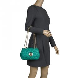 Pre Owned Kate Spade Green Leather Gold Coast Robin Crossbody Bag