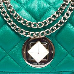 Pre Owned Kate Spade Green Leather Gold Coast Robin Crossbody Bag