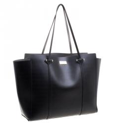 Pre Owned Kate Spade Black Leather Large Arbour Hill Elodie Shopping Tote