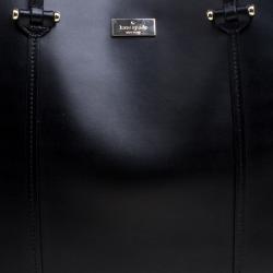 Pre Owned Kate Spade Black Leather Large Arbour Hill Elodie Shopping Tote