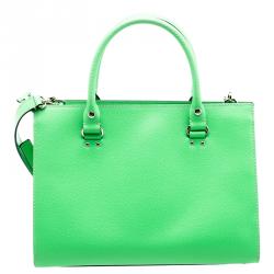 Pre Owned Kate Spade Light Green Leather Wellesley Satchel