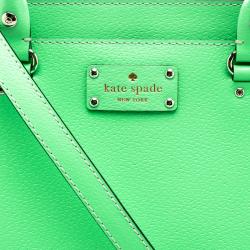 Pre Owned Kate Spade Light Green Leather Wellesley Satchel