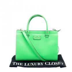 Pre Owned Kate Spade Light Green Leather Wellesley Satchel