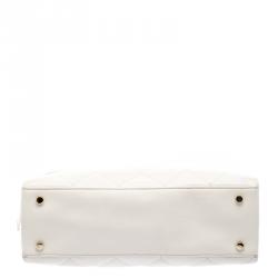 Pre Owned Kate Spade Off White Quilted Leather Emerson Place Phoebe Tote