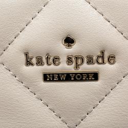 Pre Owned Kate Spade Off White Quilted Leather Emerson Place Phoebe Tote