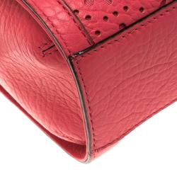 Pre Owned Kate Spade Pink Perforated Leather Perri Lane Looloo Crossbody Bag