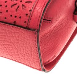 Pre Owned Kate Spade Pink Perforated Leather Perri Lane Looloo Crossbody Bag