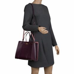Pre Owned Kate Spade Purple Leather Annelle Arbour Hill Tote