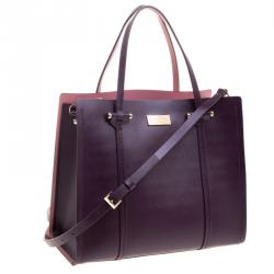 Pre Owned Kate Spade Purple Leather Annelle Arbour Hill Tote