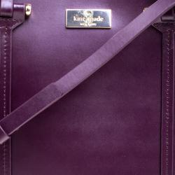 Pre Owned Kate Spade Purple Leather Annelle Arbour Hill Tote