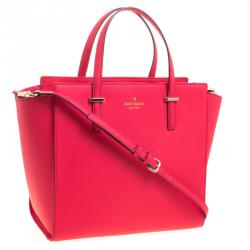 Pre Owned Kate Spade Red Leather Cedar Street Hayden Tote