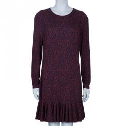 Pre Owned Kenzo Red/Navy Drop Waist Dress XL