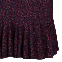 Pre Owned Kenzo Red/Navy Drop Waist Dress XL