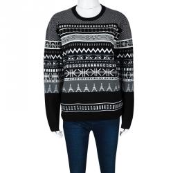 Pre Owned سويتر كينزو مزخرف أيقونة عين صوف مزخرف مخطط M
