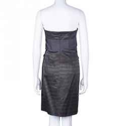 Pre Owned Kenzo Grey Strapless Dress S