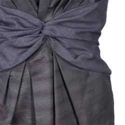 Pre Owned Kenzo Grey Strapless Dress S
