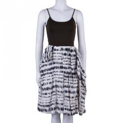 Pre Owned Kenzo Monochrome Dotted Skirt M