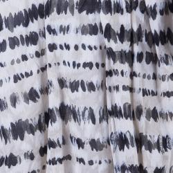 Pre Owned Kenzo Monochrome Dotted Skirt M