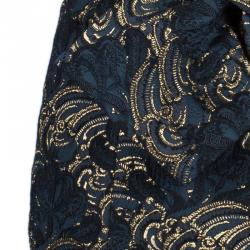 Pre Owned Kenzo Black Brocade Dress S