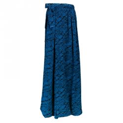 Pre Owned Kenzo Brush Stroke Silk Skirt M