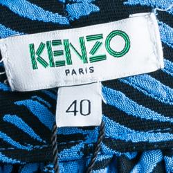 Pre Owned Kenzo Brush Stroke Silk Skirt M