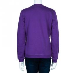 Pre Owned Kenzo Purple Tiger Embroidered Sweater L