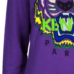 Pre Owned Kenzo Purple Tiger Embroidered Sweater L