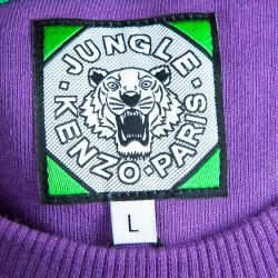 Pre Owned Kenzo Purple Tiger Embroidered Sweater L