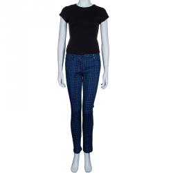 Kenzo Blue Checked Denim Trousers S