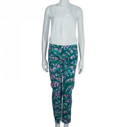 Kenzo Green Printed Denim Pants M