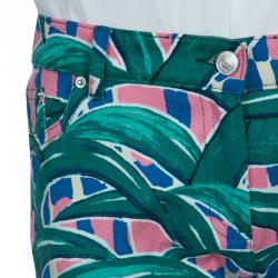 Kenzo Green Printed Denim Pants M