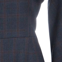 Pre Owned Kenzo Plaid Wool Sheath Dress L