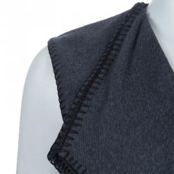 Pre Owned فستان كينزو تويل رصاصي بخياطة مزينة مقاس M