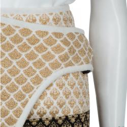 مملوكة مسبقًا Kenzo Gold and Black Jacquard Lurex Knit Wraparound Skirt L