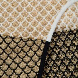 مملوكة مسبقًا Kenzo Gold and Black Jacquard Lurex Knit Wraparound Skirt L