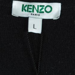 مملوكة مسبقًا Kenzo Gold and Black Jacquard Lurex Knit Wraparound Skirt L