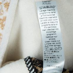 مملوكة مسبقًا Kenzo Gold and Black Jacquard Lurex Knit Wraparound Skirt L