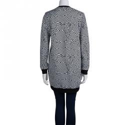 Pre Owned Kenzo Monochrome Printed Cotton Knit Logo Sweatshirt M